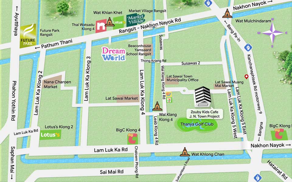 Zouby Kids Cafe Map