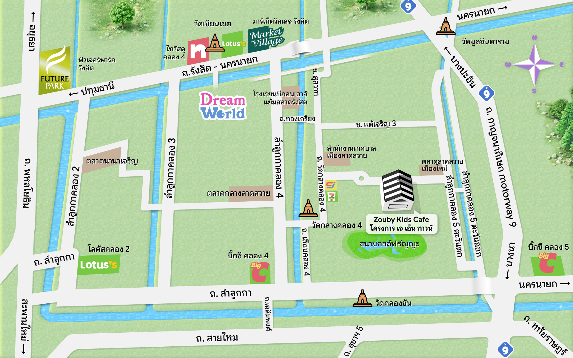Zouby Kids Cafe Map